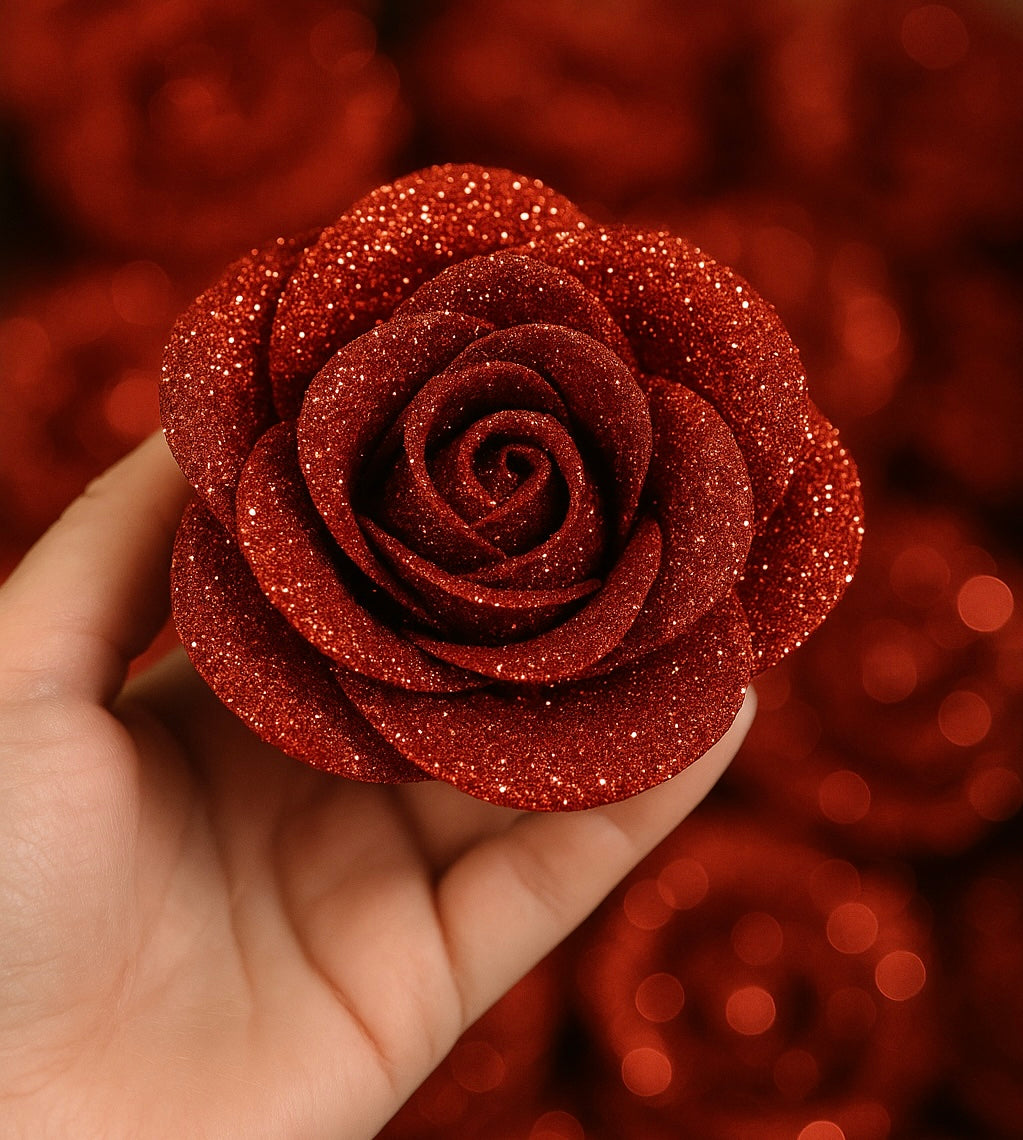 Paillettes sur roses